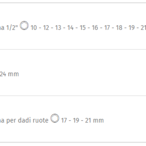 Serie di 24 chiavi a bussola Macchina con attacco quadro femmina 1/2" fosfatate, in cassetta di lamiera