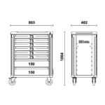 Cassettiera porta attrezzi con 8 cassetti